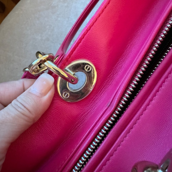 AUTHENTIC! *Barbie-Fuscia PINK* CHRISTIAN DIOR Lady Dior Cannage Lambskin - Picture 6 of 16